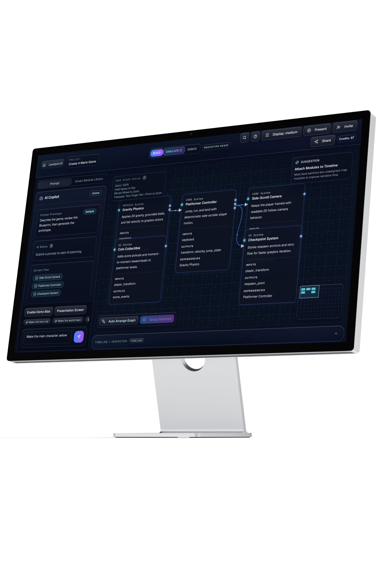 Levelyst.AI shown in a desktop mockup featuring the updated workbench interface.