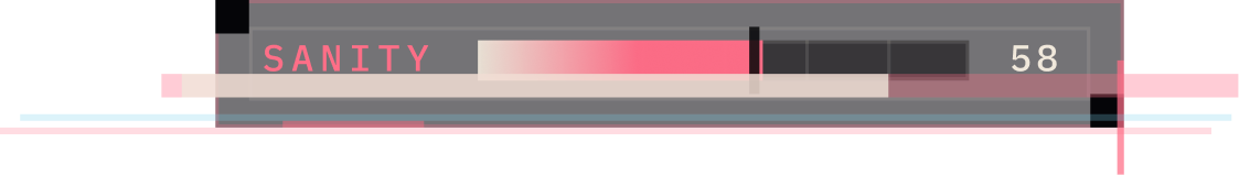 ReWritten sanity readout showing segmented depletion, critical red emphasis, and integrated value labeling.