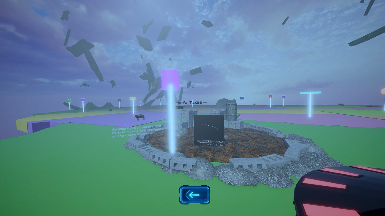 A UFO map motion piece in the playground gallery.